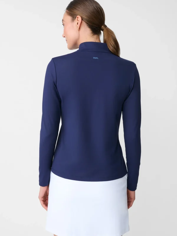 Outlet J. McLaughlin Ace 1/4 Zip Top Navy