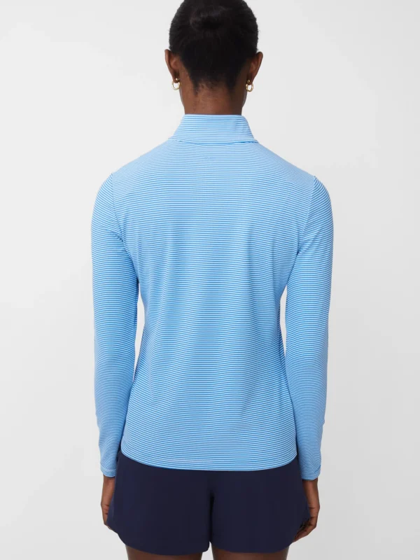 Discount J. McLaughlin Ace 1/4 Zip Top In Stripe Blue/Sky Blue