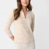 Hot J. McLaughlin Aida 3/4 Sleeve Top In Aberdeen Geo Tan/White