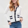 Discount J. McLaughlin Ainsley Cardigan White/Navy