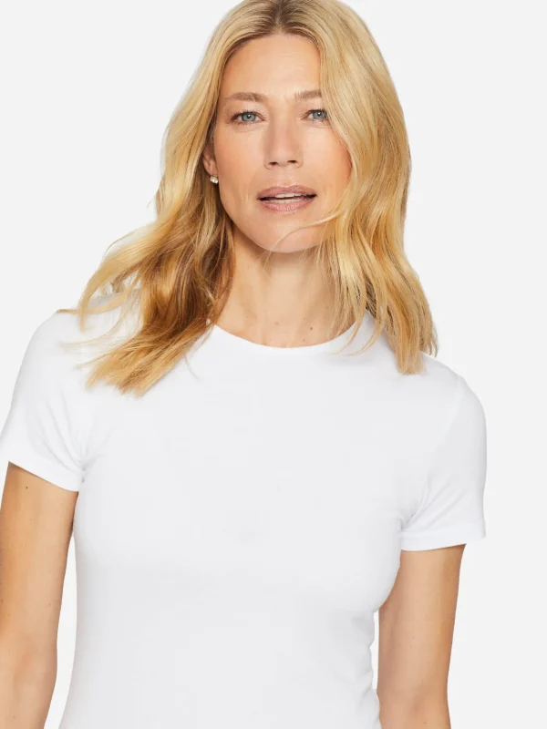 Hot J. McLaughlin Allie Cap Sleeve Tee White