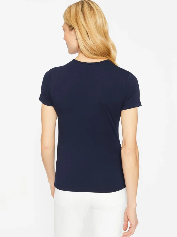 Discount J. McLaughlin Allie Cap Sleeve Tee Navy