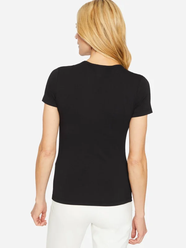 New J. McLaughlin Allie Cap Sleeve Tee Black