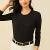 Fashion J. McLaughlin Allie Long Sleeve Tee Black