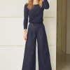 Cheap J. McLaughlin Amal Linen Blend Pants Navy