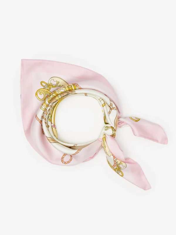 Discount J. McLaughlin Amoura Silk Scarf In Downing Street Square Cream/Pink