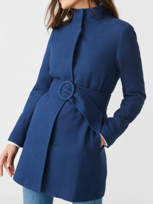 Discount J. McLaughlin Arden Tweed Coat Navy