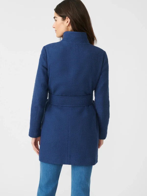 Discount J. McLaughlin Arden Tweed Coat Navy