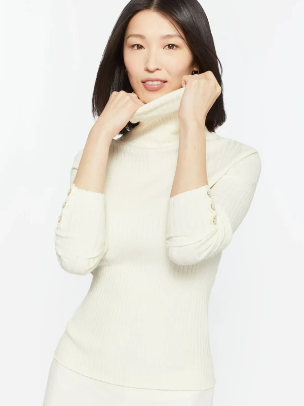 Hot J. McLaughlin Arlette Turtleneck Egret White