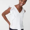 Shop J. McLaughlin Athena Linen Blouse White