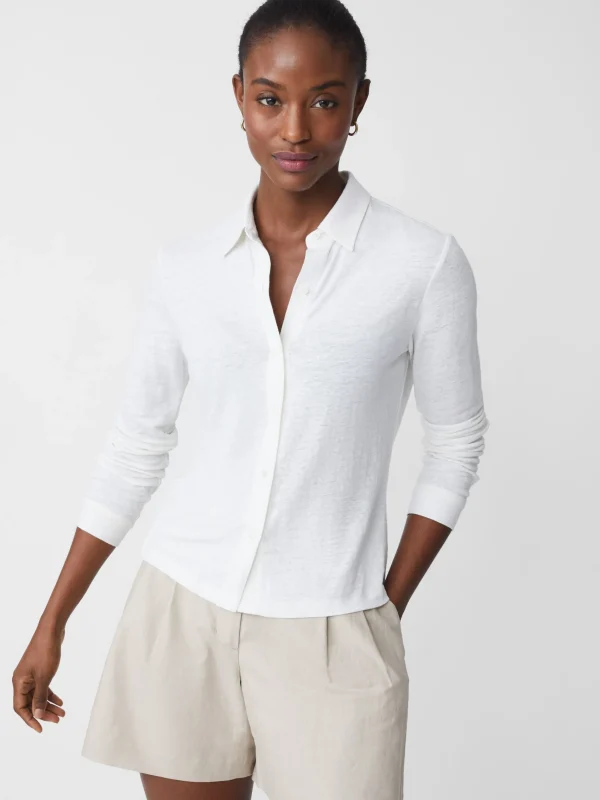 Best J. McLaughlin Betty Linen Shirt White