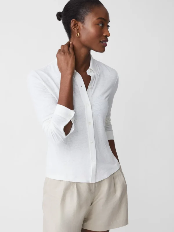 Best J. McLaughlin Betty Linen Shirt White