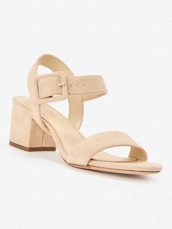 Discount J. McLaughlin Boulevard Suede Heels Ecru