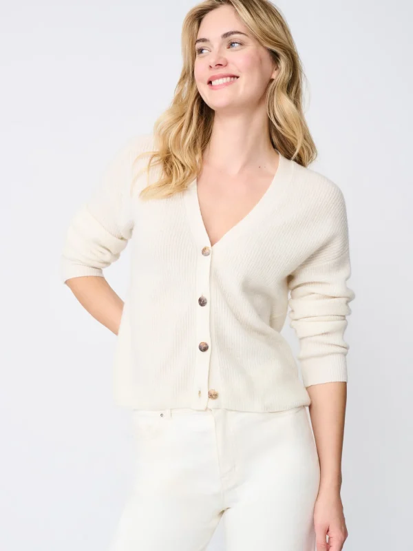 Online J. McLaughlin Brigitta Cashmere Cardigan Ivory