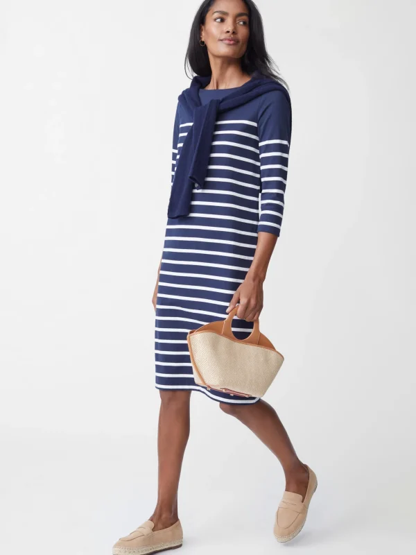 Cheap J. McLaughlin Brinker Dress In Stripe Navy/White