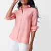 Sale J. McLaughlin Britt Linen Shirt Tangerine