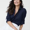 Flash Sale J. McLaughlin Britt Linen Shirt Navy