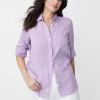 Cheap J. McLaughlin Britt Linen Shirt Elderberry