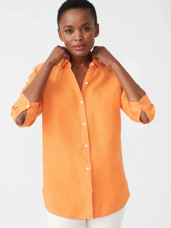 Clearance J. McLaughlin Britt Linen Shirt Orange