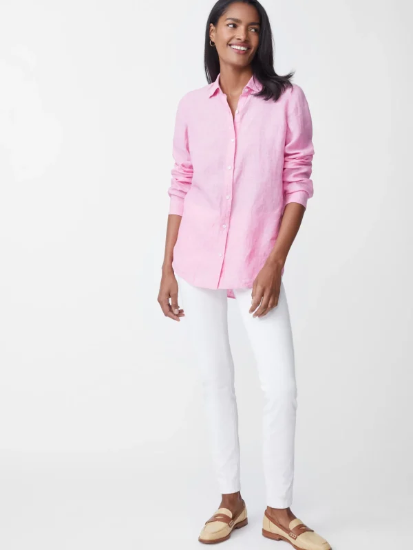 Best Sale J. McLaughlin Britt Linen Shirt Peony