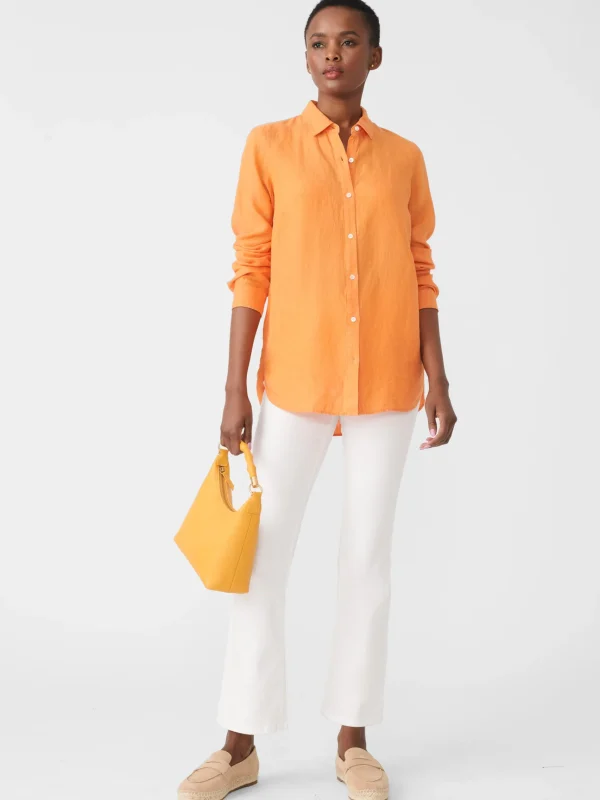 Clearance J. McLaughlin Britt Linen Shirt Orange