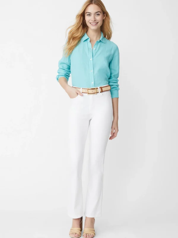 Clearance J. McLaughlin Britt Linen Shirt Turquoise