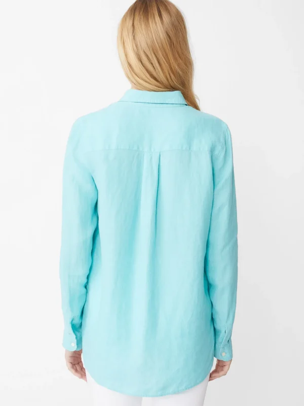 Clearance J. McLaughlin Britt Linen Shirt Turquoise