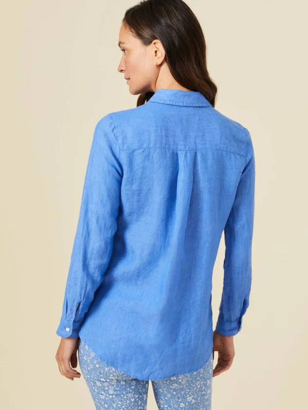 Cheap J. McLaughlin Britt Linen Shirt French Blue