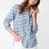 Flash Sale J. McLaughlin Britt Linen Shirt In La Perruche Blue/Multi