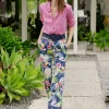 Store J. McLaughlin Broderick Pants In Floral Reef Navy/Multi