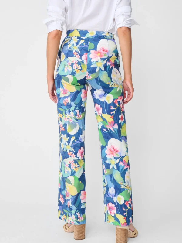 Store J. McLaughlin Broderick Pants In Floral Reef Navy/Multi