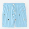 New J. McLaughlin Bruce 7" Swim Trunks In Hula Daquiris Light Blue