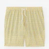 Cheap J. McLaughlin Bruce 7" Swim Trunks In Local Catch Yellow/Off White