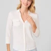 Shop J. McLaughlin Brynn Linen Shirt White