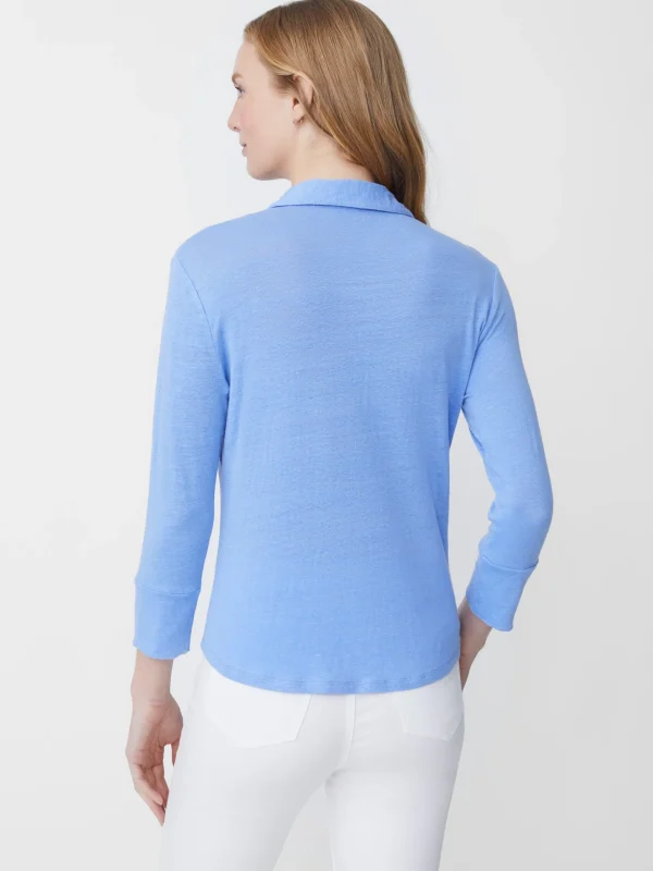 Shop J. McLaughlin Brynn Linen Shirt Tranquil Blue