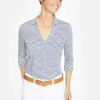 Cheap J. McLaughlin Brynn Linen Shirt In Stripe White/Denim