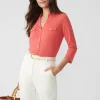 Cheap J. McLaughlin Brynn Lyford Jersey Shirt Deep Coral