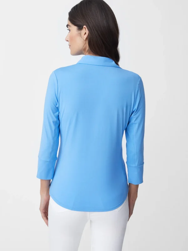 Fashion J. McLaughlin Brynn Lyford Jersey Shirt Azure Blue