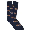 Shop J. McLaughlin Bulldog Socks Navy/Tan/White