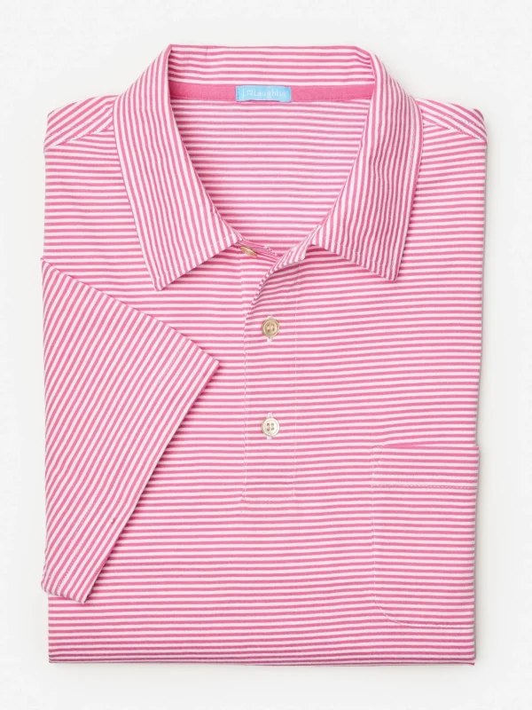 Online J. McLaughlin Callahan Cotton Polo In Stripe Rich Desire/White