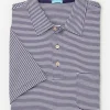 Sale J. McLaughlin Callahan Cotton Polo In Stripe Abyss Blue/White