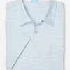 Clearance J. McLaughlin Callahan Cotton Polo In Stripe Light Pink/Light Blue