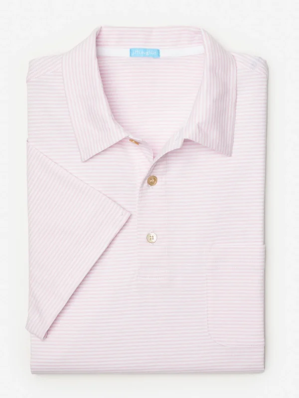 Hot J. McLaughlin Callahan Cotton Polo In Stripe White/Pink