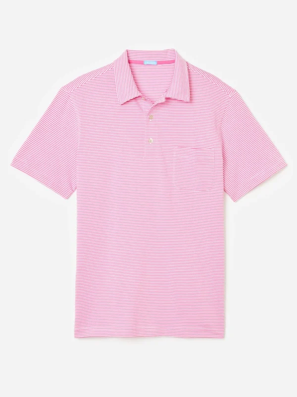 Online J. McLaughlin Callahan Cotton Polo In Stripe Rich Desire/White