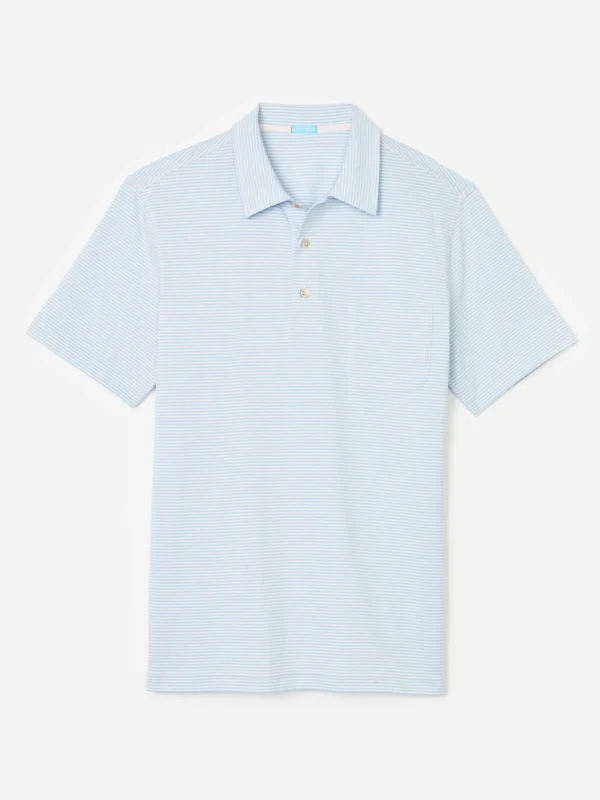 Clearance J. McLaughlin Callahan Cotton Polo In Stripe Light Pink/Light Blue