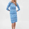 Best Sale J. McLaughlin Carly Dress In Lantern Pop Blue/Aqua