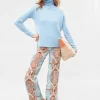 Clearance J. McLaughlin Carter Linen Pants In Carriage House Floral Brown/Aqua