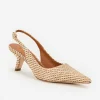 Best J. McLaughlin Cassidy Grasscloth Slingback Heels Natural/Brown