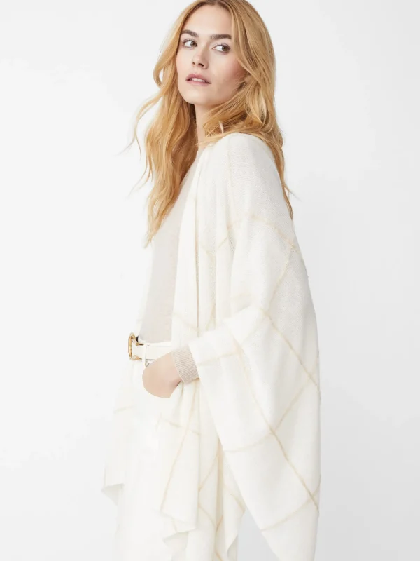 Hot J. McLaughlin Chantal Cashmere Wrap In Window Pane Off White/Camel