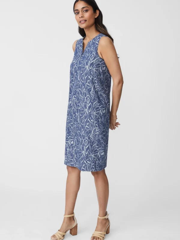 Cheap J. McLaughlin Charlee Dress In Leaf Lover Jacquard Denim